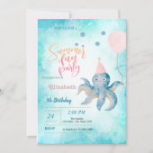 Invitation Balloon d'Octopus Fête d'été (Devant)