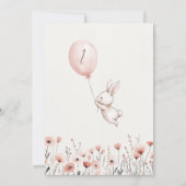 Invitation Balloon fleur sauvage Petit Lapin 1er Anniversaire (Dos)