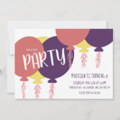 Invitation Balloon flottant tiré à la main Anniversaire Fête  (Devant)