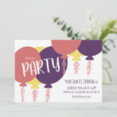 Invitation Balloon flottant tiré à la main Anniversaire Fête  (Debout devant)