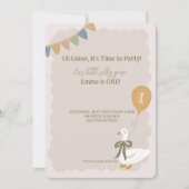 Invitation Balloon Jaune Oie Silencieuse Garland 1er annivers (Devant)