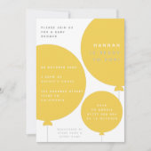 Invitation Balloon moderne | Baby shower jaune unisexe (Devant)