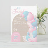 Invitation Balloon moderne genre révéler la fête (Debout devant)