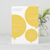 Invitation Balloon moderne | Parti Anniversaire de enfant jau (Debout devant)