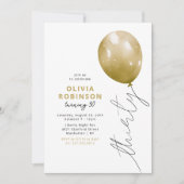 Invitation Balloon Or tendance 30e anniversaire (Devant)