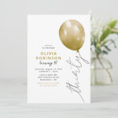 Invitation Balloon Or tendance 30e anniversaire (Debout devant)