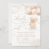 Invitation Balloon Ours Teddy Baby shower neutre (Devant)