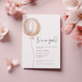 Invitation Balloon rose c'est un Baby shower fille