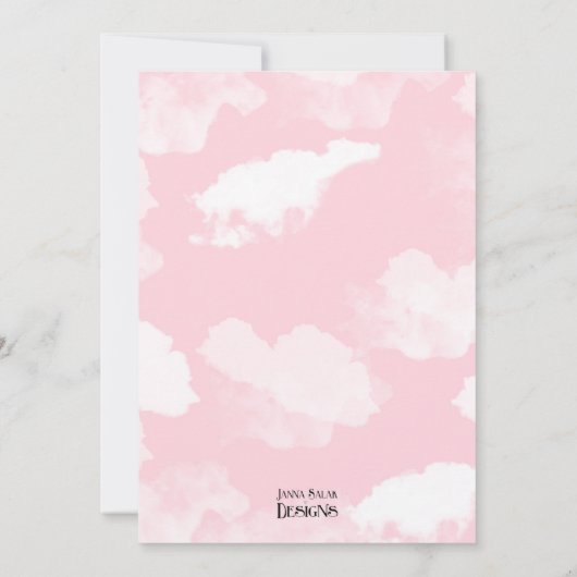 Invitation Balloon rose chaud Fille Anniversaire (Dos)