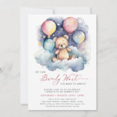 Invitation Balloon rose On Peut Attendre Un Baby shower Fille (Devant)