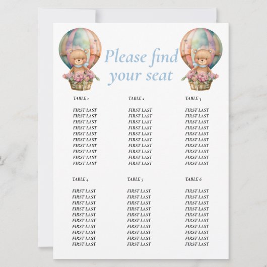 Invitation Balloon Teddy Birthday (Devant)