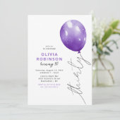 Invitation Balloon violet tendance 30e anniversaire (Debout devant)
