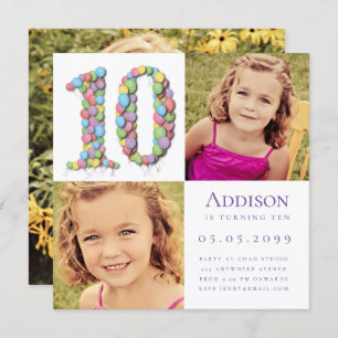 Invitation Balloons 10e année Anniversaire Photo I