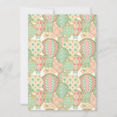 Invitation Balloons à air chaud rose et Aqua Anniversaire (Dos)