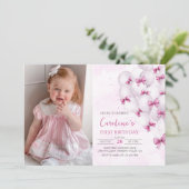 Invitation Balloons à vaches roses Anniversaire Photo Invitat (Debout devant)