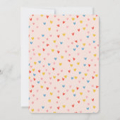 Invitation Balloons à vélo rose et coeurs Fille Anniversaire (Dos)