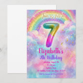 Invitation Balloons Anniversaire 7e Anniversaire (Devant / Derrière)