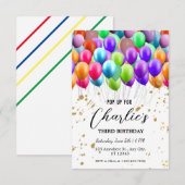Invitation Balloons Anniversaire avec réalité augmentée AR (Devant / Derrière)