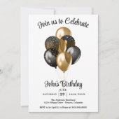 Invitation Balloons Anniversaire Hommes (Devant)