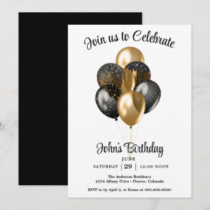 Invitation Balloons Anniversaire Hommes 