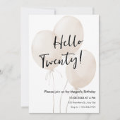 Invitation Balloons anniversaire minimaliste (Devant)