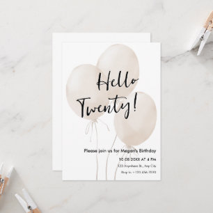 Invitation Balloons anniversaire minimaliste