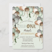 Invitation Balloons avec Impression d'Animaux à l'Aquarelle É (Devant)