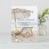 Invitation Balloons Beach Seashells, Retraite Chaise Vin (Debout devant)