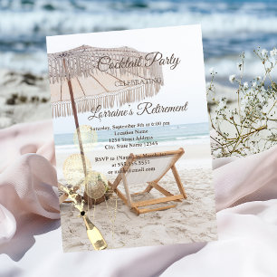 Invitation Balloons Beach Seashells, Retraite Chaise Vin