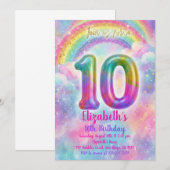 Invitation Balloons Birthday 10th Birthday  (Devant / Derrière)