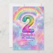 Invitation Balloons Birthday 2th Birthday  (Devant)