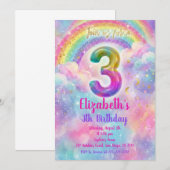 Invitation Balloons Birthday 3th Birthday  (Devant / Derrière)