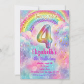 Invitation Balloons Birthday 4th Birthday  (Devant)