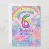 Invitation Balloons Birthday 6th Birthday  (Devant)