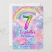 Invitation Balloons Birthday 7th Birthday (Devant)