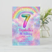 Invitation Balloons Birthday 7th Birthday  (Debout devant)