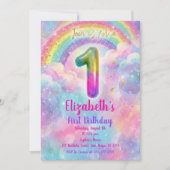 Invitation Balloons Birthday first Birthday (Devant)