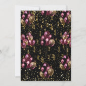 Invitation Balloons Bourguignon et Or Confettis 60e Anniversa (Dos)