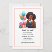 Invitation Balloons & Cadeaux Fille moderne Anniversaire (Devant)