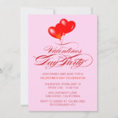 Invitation Balloons cardiaques et typographie Saint-Valentin (Devant)