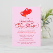 Invitation Balloons cardiaques et typographie Saint-Valentin (Debout devant)