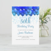 Invitation Balloons Confetti 50e anniversaire (Debout devant)