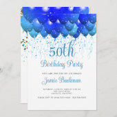 Invitation Balloons Confetti 50e anniversaire (Devant / Derrière)