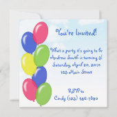 Invitation Balloons d'anniversaire (Devant)