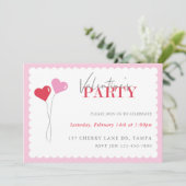 Invitation Balloons de coeur Saint Valentin (Debout devant)