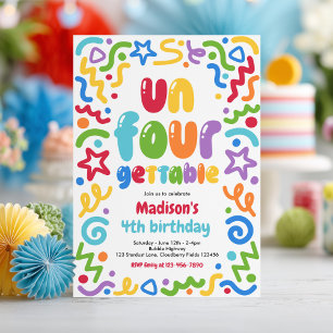 Invitation Balloons de confettis inoubliables pour 4ème anniv