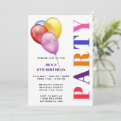 Invitation Balloons de fête Anniversaire (Debout devant)