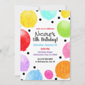 Invitation Balloons de fête colorés amusants Anniversaire (Devant)