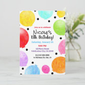 Invitation Balloons de fête colorés amusants Anniversaire (Debout devant)