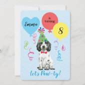 Invitation Balloons de fête d'anniversaire Anglais Cocker Esp (Devant)